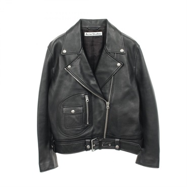 アクネストゥディオズ LEATHER BIKER JACKET ライダースジャケット 衣料品 アウター レディース