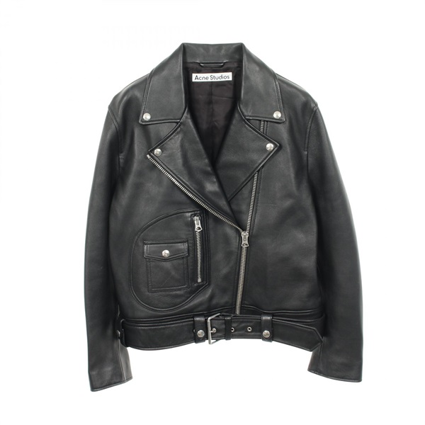 アクネストゥディオズ LEATHER BIKER JACKET ライダースジャケット 衣料品 アウター レディース