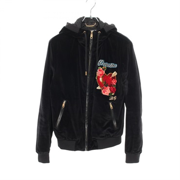 ドルチェアンドガッバーナ DOLCE & GABBANA フード付き 中綿 ベロア 衣料品 アウター コットン メンズ ブラック系 G9LM3Z 【中古】 ドルチェアンドガッバーナ(DOLCE & GABBANA)ドルチェアンドガッバーナ