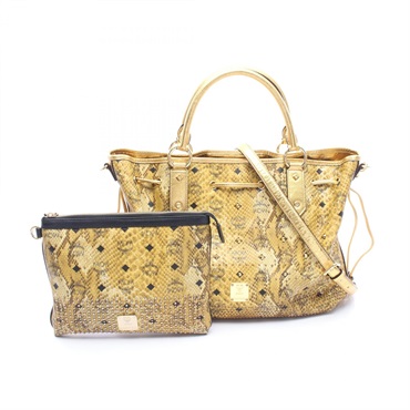 エム・シー・エム ヴィセトス スタッズ パイソン型押し 2WAY トートバッグ バッグ レディース MWD35VG02YW001