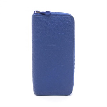 ルイ・ヴィトン ジッピーウォレット ヴェルティカル モノグラムトリヨン マットブルー ラウンド長財布 財布 メンズ M80791