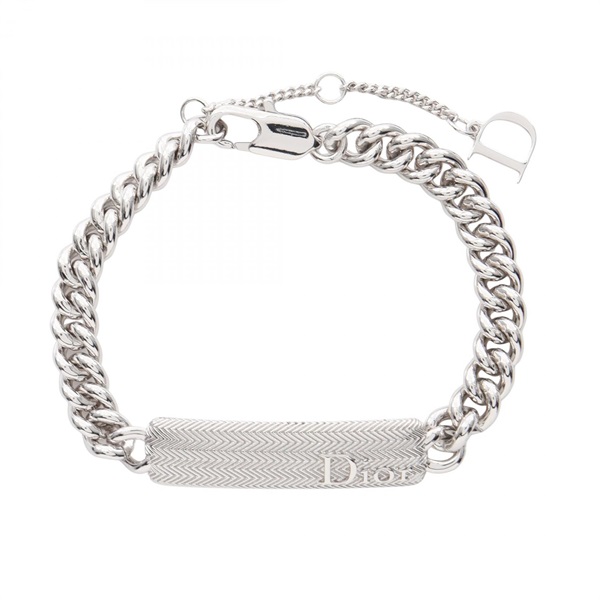 ディオール Guilloche Chain Link Bracelet ロゴプレート ブレスレット アクセサリー メンズ B3196HOMMT000