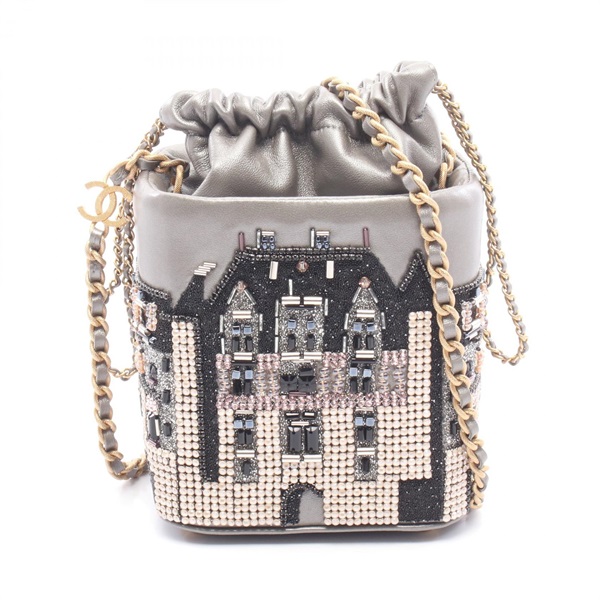 シャネル スモール バケットバッグ ビーズ刺繍 ショルダーバッグ バッグ レディース AP2220