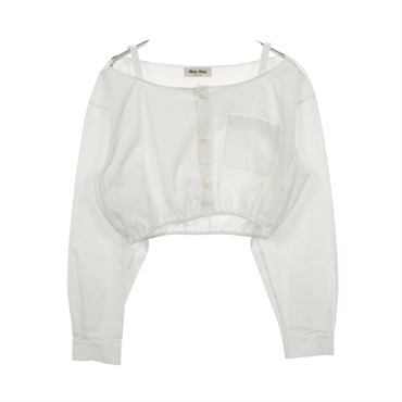 ミュウ ミュウ カットオフ クロップドシャツ ブラウス 衣料品 トップス レディース