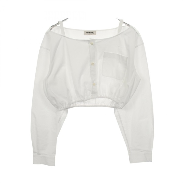 ミュウ ミュウ カットオフ クロップドシャツ ブラウス 衣料品 トップス レディース