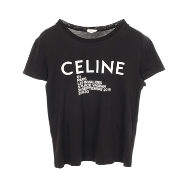 セリーヌ ロゴプリント クルーネック 半袖Tシャツ 衣料品 トップス レディース X237375E