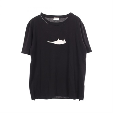 サンローランパリ バードプリント クルーネック 半袖Tシャツ 衣料品 トップス メンズ 483410