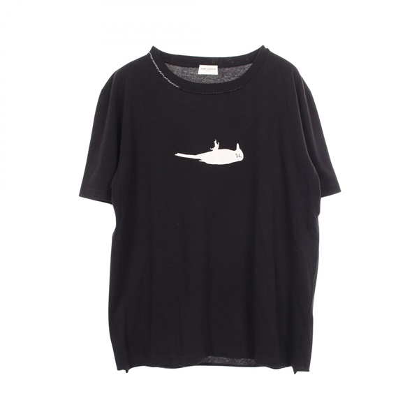 サンローランパリ バードプリント クルーネック 半袖Tシャツ 衣料品 トップス メンズ 483410