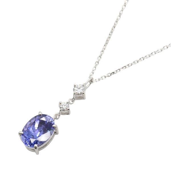 ジュエリー タンザナイト ダイヤモンド ネックレス ネックレス ジュエリー レディース ﾀﾝｻﾞﾅｲﾄ 3.0g