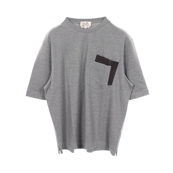 エルメス レザーポケット付き 長袖Tシャツ 衣料品 トップス メンズ