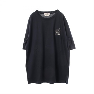エルメス CHEVAUX EN SYMETRIE レザーパッチ 半袖Tシャツ 衣料品 トップス メンズ