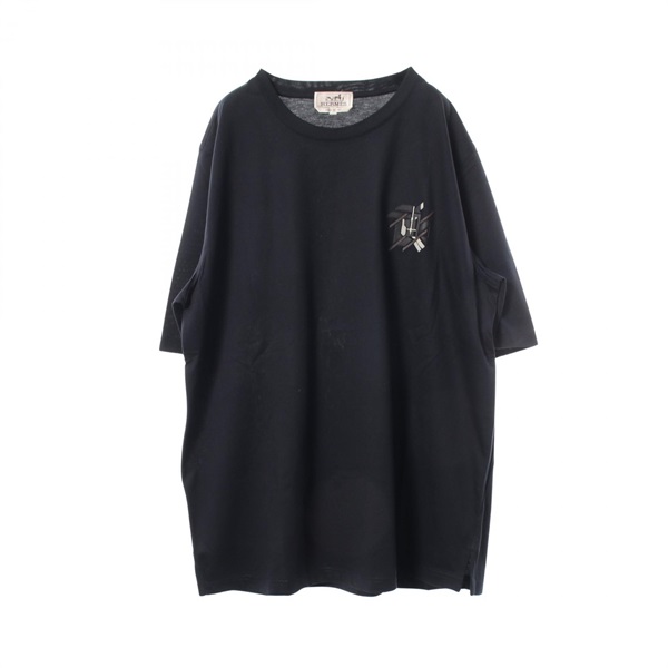 エルメス CHEVAUX EN SYMETRIE レザーパッチ 半袖Tシャツ 衣料品 トップス メンズ