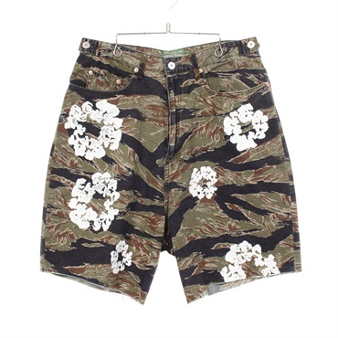 デニムティアーズ Denim Tears TIGER CAMO COTTON WREATH SHORT タイガーカモ ショート パンツ 衣料品 ボトムス コットン メンズ カーキ系 / マルチカラー 【中古】 デニムティアーズ(Denim Tears)デニムティアーズ TIGER CAMO COTTON