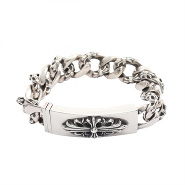 クロムハーツ フローラルクロス IDブレス ファンシーリンク ブレスレット アクセサリー メンズ