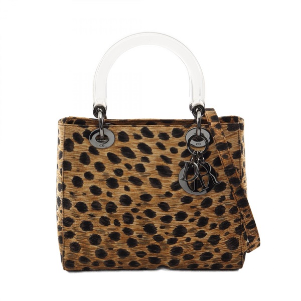 ディオール LADY DIOR レディディオール レオパード 2WAY ハンドバッグ バッグ レディース