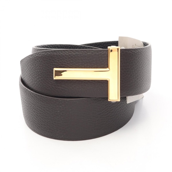 TOM FORD トムフォード　マットゴールド　メンズベルト トムフォード(TOM FORD)トムフォード Tアイコン ゴールド金具