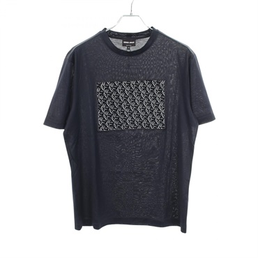 ジョルジオアルマーニ モノグラム パッチ クルーネック 半袖Tシャツ 衣料品 トップス メンズ 6GST60