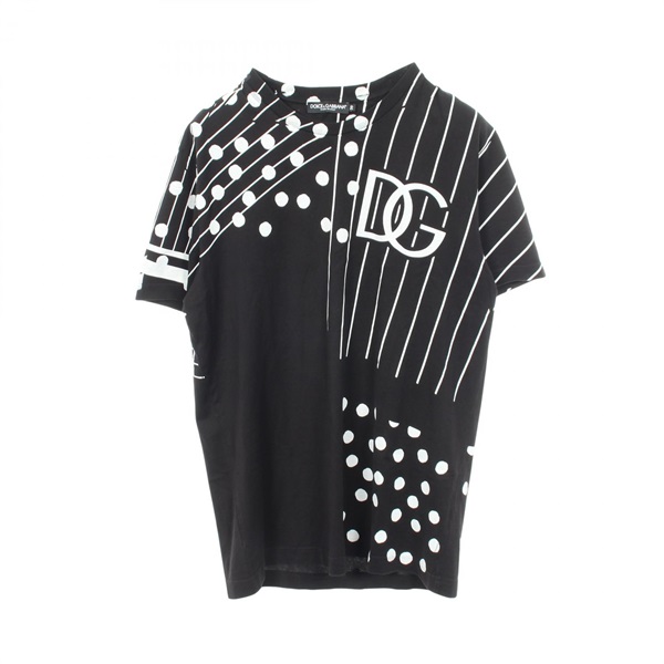 ドルチェアンドガッバーナ ロゴプリント ドット ストライプ 半袖Tシャツ 衣料品 トップス メンズ