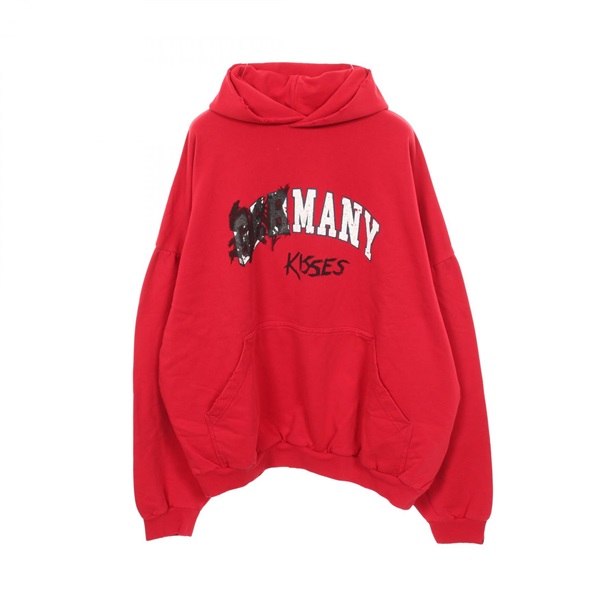バレンシアガ MANY KISSES ダメージ加工 パーカー 衣料品 トップス メンズ レディース 761458