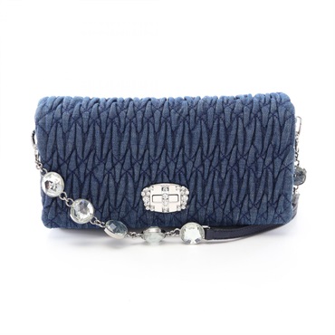 ミュウ ミュウ DENIM CRYSTAL マテラッセ ショルダーバッグ バッグ レディース