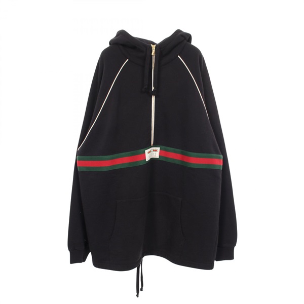 グッチ ウェブ シェリーライン GUCCIラベル付き ハーフジップ  パーカー 衣料品 トップス メンズ 645320