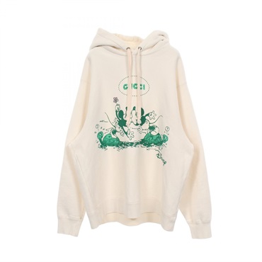 グッチ GUCCI GUCCI × Disney パーカー 衣料品 トップス コットン メンズ ホワイト系 / グリーン系 604218 【中古】 グッチ(GUCCI)グッチ GUCCI × Disney パーカー 衣料品 トップス メンズ