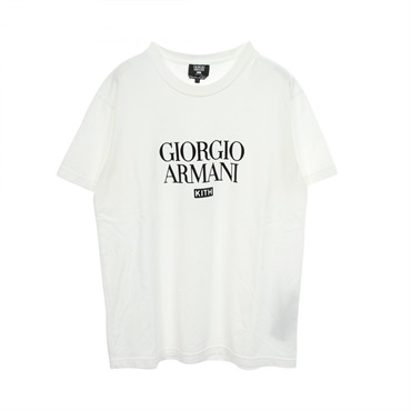 ジョルジオアルマーニ GIORGIO ARMANI × KITH フロッキーロゴ 半袖Tシャツ 衣料品 トップス メンズ