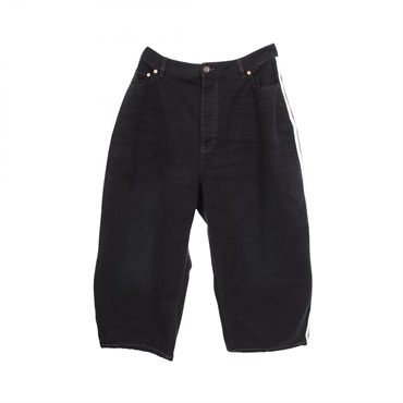 バレンシアガ BALENCIAGA × adidas ダメージ加工 サイドライン バギー デニムパンツ 衣料品  ボトムス メンズ 724778