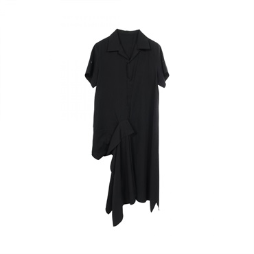 ヨウジヤマモト GABARDINE R DRAPED SHIRT DRESS 半袖 ワンピース 衣料品 トップス レディース FP-D62-100