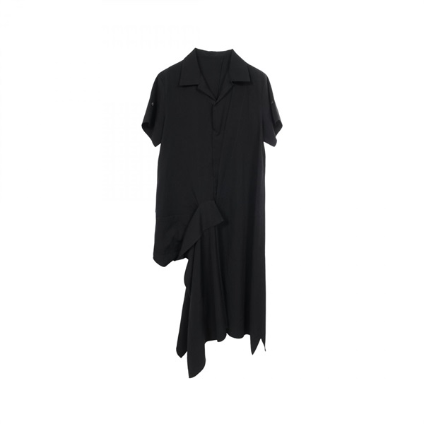 ヨウジヤマモト GABARDINE R DRAPED SHIRT DRESS 半袖 ワンピース 衣料品 トップス レディース FP-D62-100