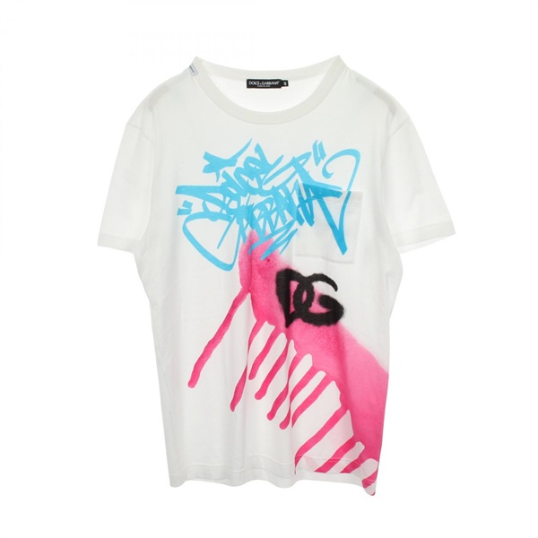 ドルチェアンドガッバーナ グラフィティプリント ポケット付き 半袖Tシャツ 衣料品 トップス メンズ G8PA5T