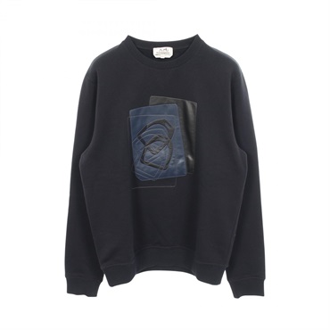 HERMES エルメス スウェット ETRIERS DECALES レザーパッチ 裏起毛 エルメス(HERMES)エルメス ETRIERS DECALES レザーパッチ 裏起毛