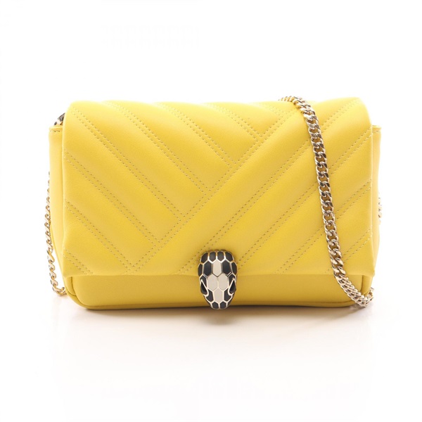 BVLGARI ブルガリ ショルダーバッグ 2way クラッチバッグ イエロー ブルガリ(BVLGARI)ブルガリ セルペンティ カボション ショルダーバッグ