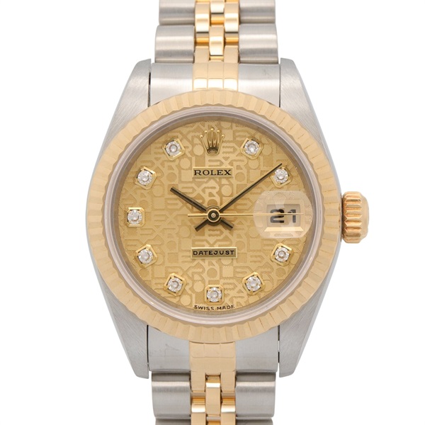 ロレックス デイトジャスト 10Pダイヤ T番 腕時計 時計 レディース 69173G