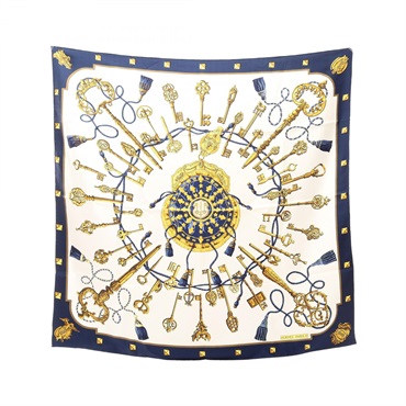 エルメス カレ90 LES CLES スカーフ 衣料品 レディース