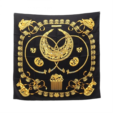 エルメス カレ90 LES CAVALIERS D'OR スカーフ 衣料品 レディース