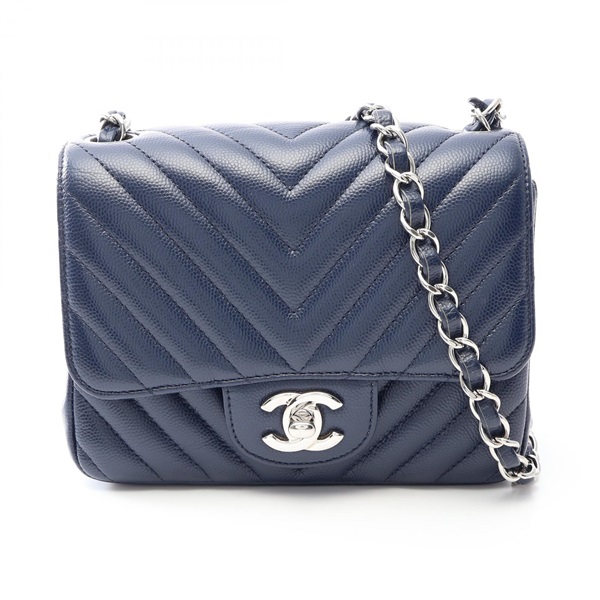 シャネル(CHANEL)シャネル シェブロン Vステッチ ミニ ショルダー