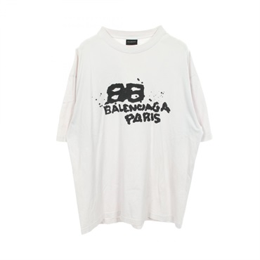 バレンシアガ ロゴプリント ダメージ加工 半袖Tシャツ 衣料品 トップス メンズ 612966