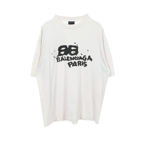 バレンシアガ ロゴプリント ダメージ加工 半袖Tシャツ 衣料品 トップス メンズ 612966