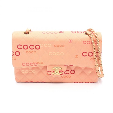シャネル COCOプリント マトラッセ Wフラップ ショルダーバッグ バッグ レディース