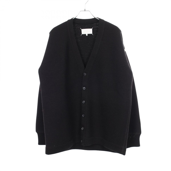 メゾン マルジェラ Four Stitches Detail Wool Zipper Cardigan ダメージ加工 カーディガン 衣料品 トップス メンズ