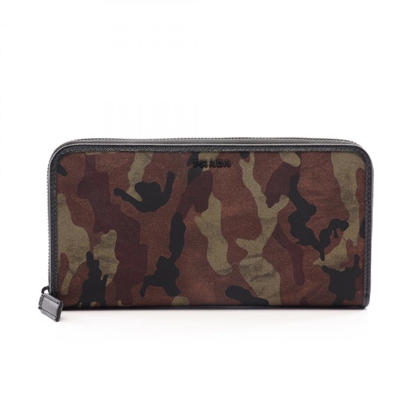 プラダ TESSUTO ST.CAMO カモフラージュ ラウンド長財布 財布 メンズ