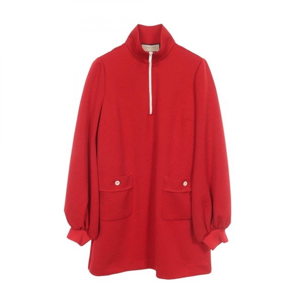 グッチ GGジャガード ハーフジップ バルーンスリーブ ワンピース 衣料品 トップス レディース 653412 XJDEM