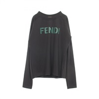 極美品　FENDIフェンディ ズッカ　ロゴテープ トップス　カットソー ブラック フェンディ(FENDI)フェンディ ロゴプリント 長袖 カットソー 衣料品