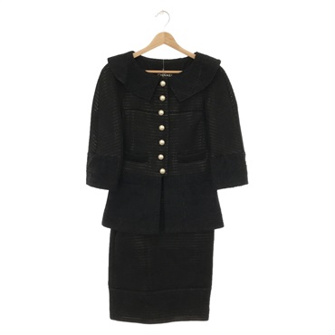 CHANEL リネン生地　ビンテージ　ジャケット、スカートセットアップ シャネル(CHANEL)シャネル ジャケット+スカート セットアップ