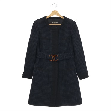 シャネル(CHANEL)シャネル ノーカラーコート ココベルト付 その他