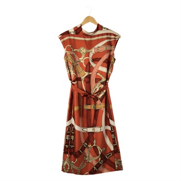 エルメス(HERMES)エルメス 柄ワンピース ベルト付 ワンピース 衣料品