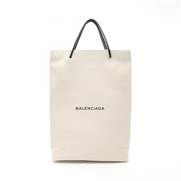 BALENCIAGA レザー ノースサウス ショッパートート ホワイト BALENCIAGA レザー ノースサウス ショッパートート ホワイト