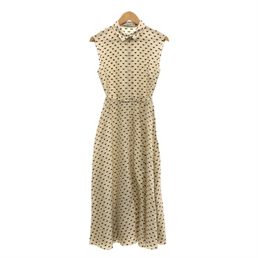 Dior ワンピース トンボの刺繍が素敵☆】DIOR Aライン エンブロイダリードレス