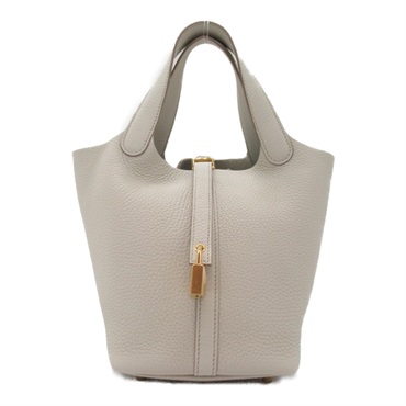 並行輸入　Hermès グレー ハンドバッグ ロック付き 並行輸入 Hermès グレー ハンドバッグ ロック付き